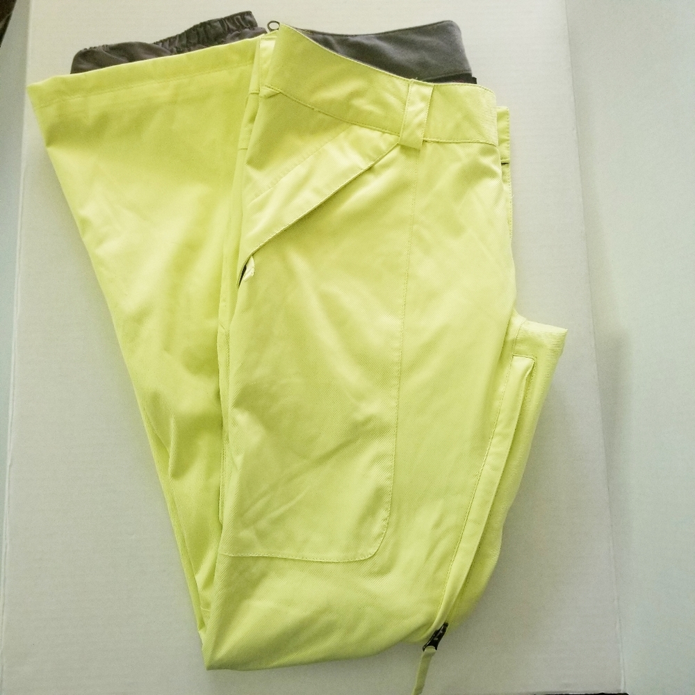 Burton Dry Ride Snowboarding Pants Size Small Neon Yellow